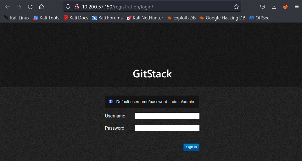 GitStack login